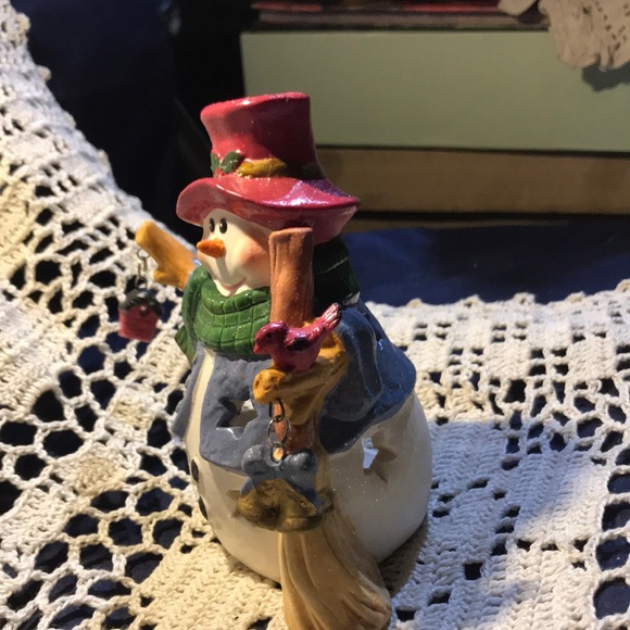 Christmas Ceramic Snowman Votive - Picture 4 of 6